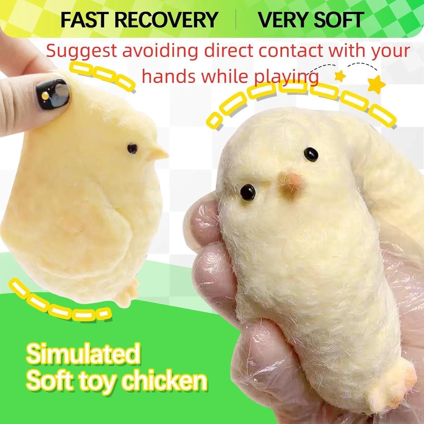 4Pcs Taba Squishy Chicken, Handmade Chick Squishy Toys, Super Soft Toys to Ease Stress